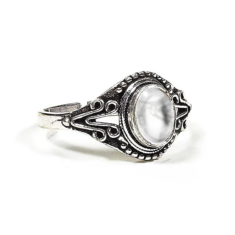 Verstelbare bergkristal ring met heldere steen
