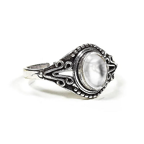 Verstelbare bergkristal ring met heldere steen