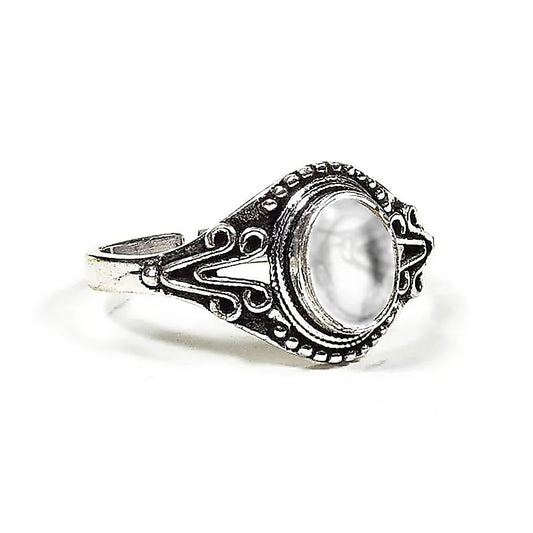 Verstelbare bergkristal ring met heldere steen