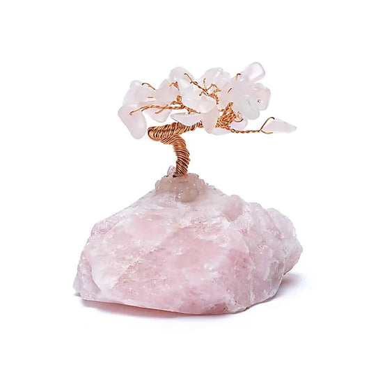 Rozenkwarts edelsteenboompje met roze steentjes