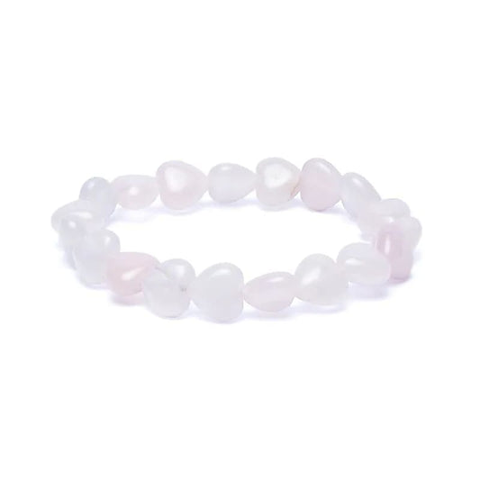 Rozenkwarts hartvorm armband in zacht roze