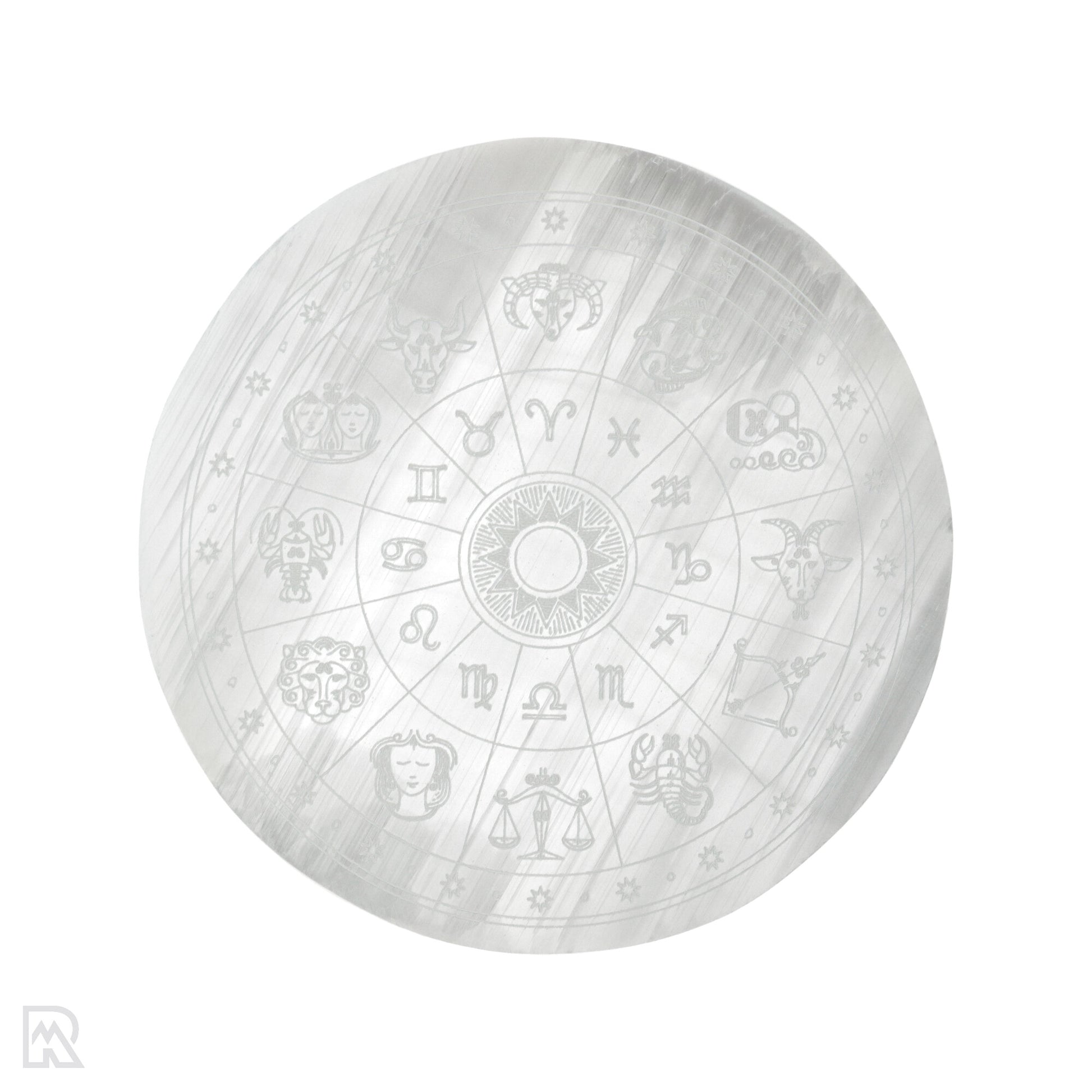 Seleniet oplaadschijf met zodiac wiel gravure van 350g