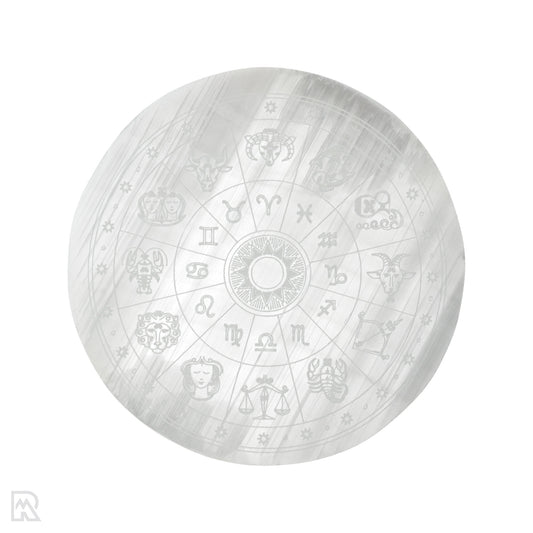 Seleniet oplaadschijf met zodiac wiel gravure van 350g
