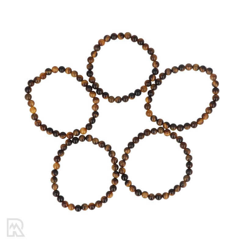 Tijgeroog armband met gouden strepen