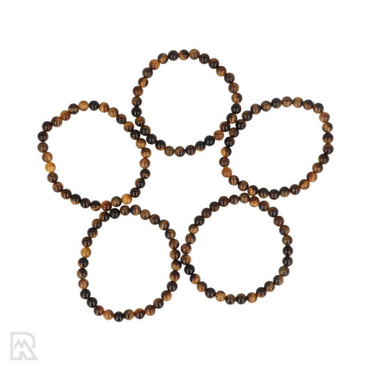 Tijgeroog armband met gouden strepen