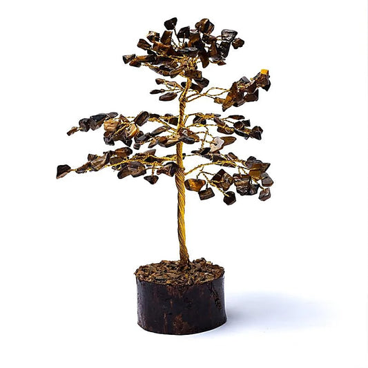 Tijgeroog edelsteenboompje met gouden strepen