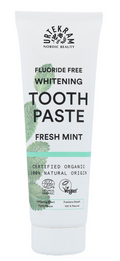 Urtekram Whitening tandpasta Fresh Mint tube 75ml - biologische fluoridevrije whitening tandpasta met wilgenberkextract en natuurlijke muntsmaak
