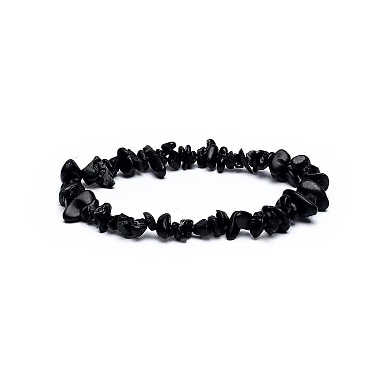 Split zwarte toermalijn armband met matte kralen
